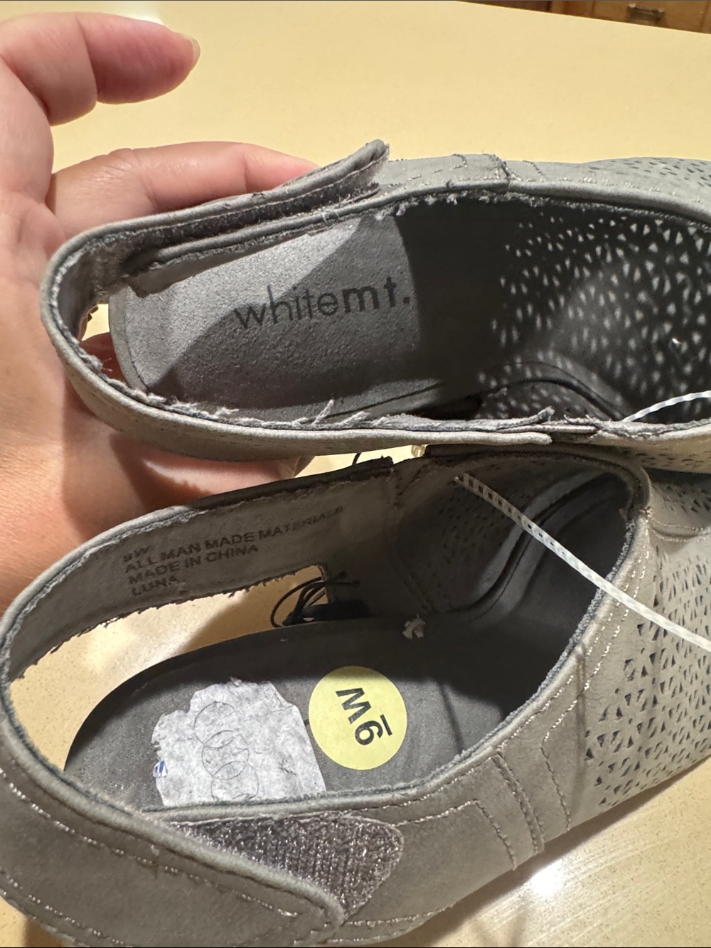 White Mountain Women's Grey Laser-Cut Slingback Sandals - Picture 3 of 3